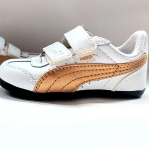 White & Gold PUMA Baby Sneakers